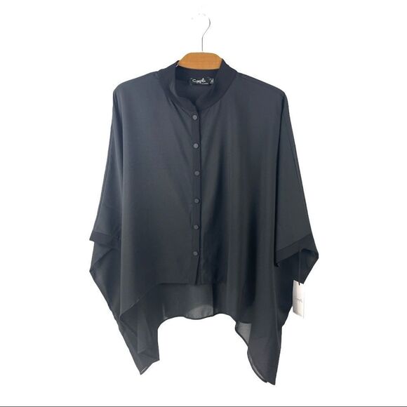 Sympli Black Button Down Shirt for Women - Picture 4 of 9